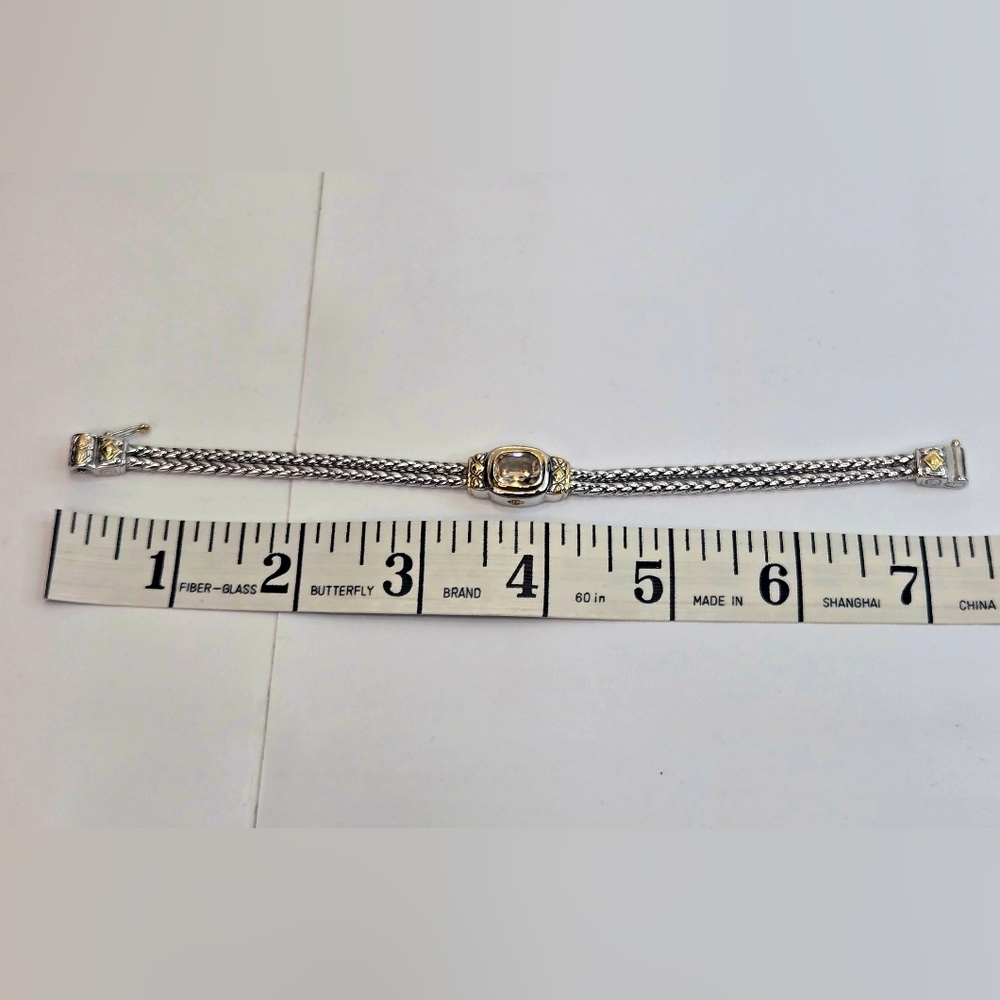 John Medeiros Sophisticated Silver and Gold Women's Bracelet - Picture 8 of 11